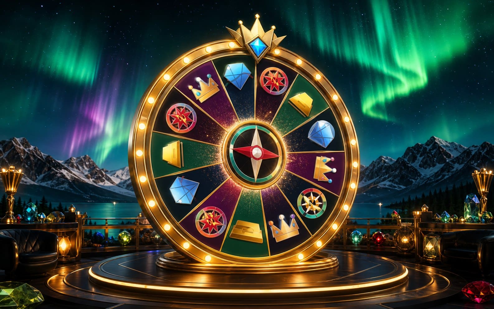 Northern Wheel casino-style prize wheel artwork